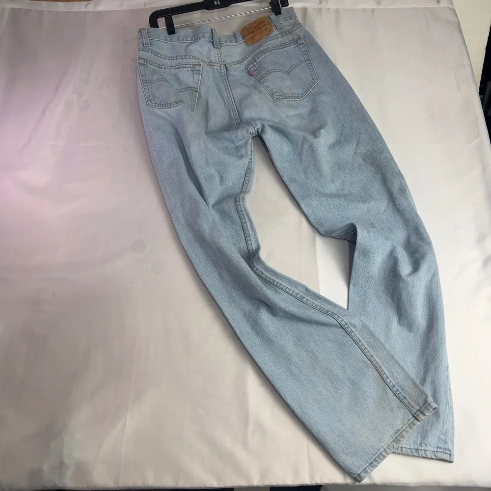 Vintage Levis 501 Light Wash Button Fly Jeans Made in USA Mens 36x34